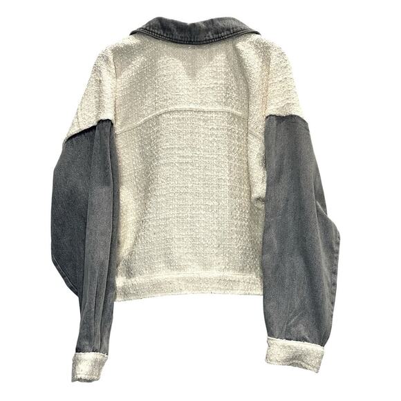 Mable – Tweed and Denim Jacket – Ivory/Light Blue – Size Small - Picture 5 of 5